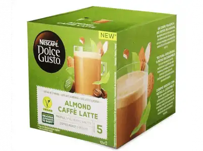 Cápsulas monodosis - Dolce Gusto 12451442 Nescafe, Café Latte de almendra, Apto para veganos, 12 unidades