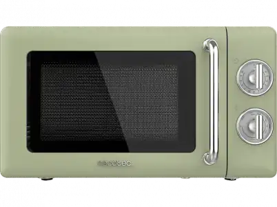 Microondas con grill - Cecotec ProClean 3110 Retro Green, 700 W, 6 niveles, Retro, 20 L, Green