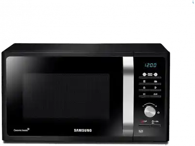 Microondas con grill - Samsung MG23F301TAK, 800 W, 6 niveles, Modo Eco, 23l, Negro