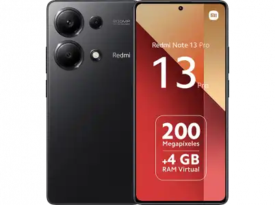 Móvil - Xiaomi Redmi Note 13 Pro, Midnight Black, 256 GB, 8 GB RAM, 6.67" Full HD+AMOLED, MediaTek Helio G99 Ultra, 5000 mAh, Android