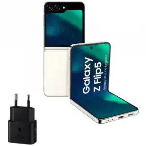 Samsung Galaxy Z Flip5 8/512GB Crema + Cargador de Pared 25W