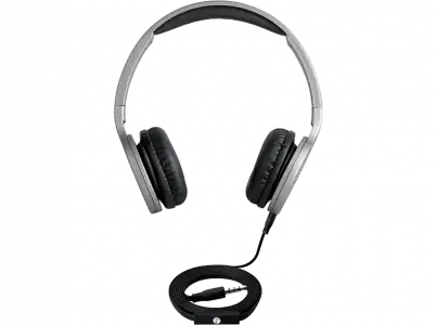 Auriculares - ISY IHP-1600-TI, De diadema, Con cable, Micrófono, Control volumen, Gris