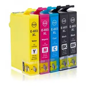 C&P Cartucho Tinta Compatible Epson 603XL Negro/Cian/Magenta/Amarillo Pack 5 Unidades