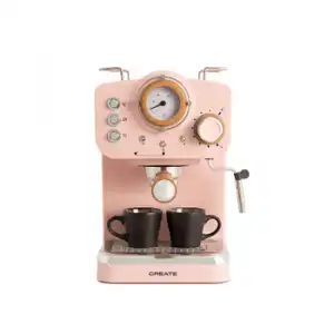 Cafetera Express Acabado Mate - Thera Retro Matt - Rosa Pastel