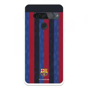 Funda Para Lg G8s Thinq Del Fc Barcelona Fondo Rayas Verticales - Licencia Oficial Fc Barcelona