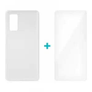 Icoveri Pack Funda Gel TPU Antigolpes Transparente + Cristal Templado 9H para Samsung Galaxy S20FE