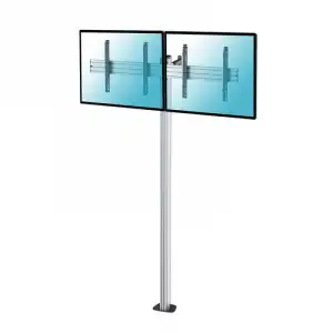 Kimex Soporte de Suelo Atornillable para 2 TV 43"-49" Altura 240cm VESA 400x400 Máx. 50Kg