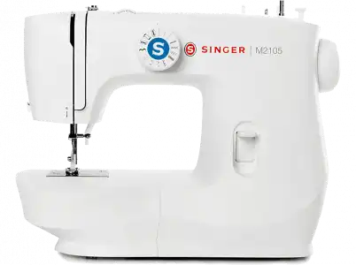 Máquina de coser - Singer M2105, 8 puntadas, Ojal en 4 pasos, Brazo libre, Luz LED, Blanco