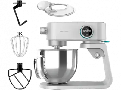 Robot amasador - Cecotec Twist&Fusion 4000 Luxury White, 800 W, 5.2 l, 6 Funciones, 8 Velocidades, Blanco