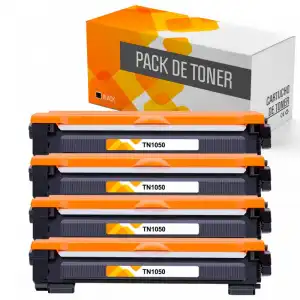 Tóners Compatible con Brother TN1050 Negro Pack 4