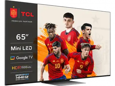 TV MiniLED QLED 65" - TCL 65C835, 4K 144hz, QLED, Google TV, Onkyo, HDR10+, Dolby Vision, Control de voz, Negro