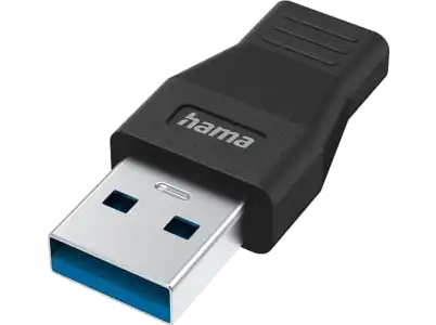 Adaptador - Hama 200354, USB-A a USB-C, USB 3.2 Gen1, 5 Gbit/s, Negro