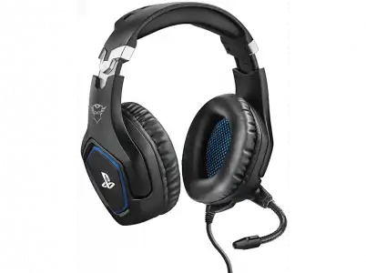 Auriculares gaming - Trust GXT 488, De diadema, Con cable, Para PS4, Micrófono, Control volumen, Negro