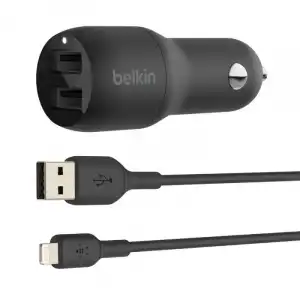 Belkin Cargador para Coche Doble USB de 24 W + Cable Lightning Boost Charge