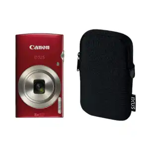 Canon - Cámara compacta Canon IXUS 185 Roja 20MP + funda (Reacondicionado grado B).