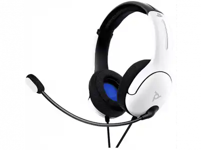 Auriculares gaming - PDP LVL40 Wired, De diadema, Con cable, Para PS4/ PS5, Micrófono, Blanco