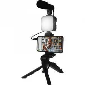 Bigben Vlogging Kit Tripode + Luz LED Xs Negro