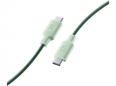 Cable USB - CellularLine Stylecolor, Conector C to USB-C, 1 m, Verde