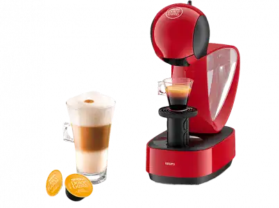 Cafetera de cápsulas - Krups Dolce Gusto Infinissima, 1500 W, 15 bares, Roja