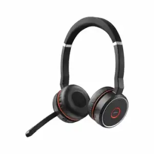 Jabra - Evolve 75 Ms Stereo Binaurale Diadema Negro, Rojo Auricular Con Micrófono - 22095612