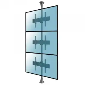 Kimex Soporte de Suelo/Techo Inclinable para 3 Pantallas 32''-75'' VESA 400x400 Máx. 30Kg