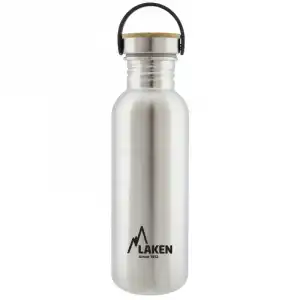 Laken Basic Steel Bambú Cantimplora Botella Acero Inoxidable 750 Ml Gris