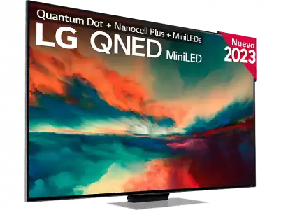 TV QNED Mini LED 55" - LG 55QNED866RE, UHD 4K, Procesador Inteligente α7 4K Gen6, Smart TV, DVB-T2 (H.265), Negro