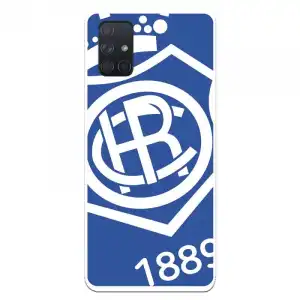 Funda Escudo Fondo Azul Licencia Oficial Real Club Recreativo de Huelva para Samsung Galaxy A71