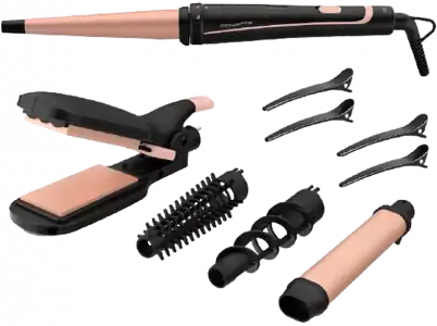 Moldeador - Rowenta Multistyler Infinitos Looks 14 en 1 CF4230, 190 °C, Sistema Smart Switch, Revestimiento cerámico, Negro