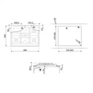 Smeg Srv876avogh2 Hobs Avena Built-in (placement) Encimera De Gas 5 Zona(s)