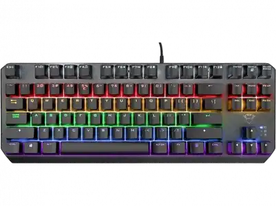 Teclado gaming - Trust GXT 834 Callaz TKL, USB, Retroiluminación, Tecnología N-key, Negro