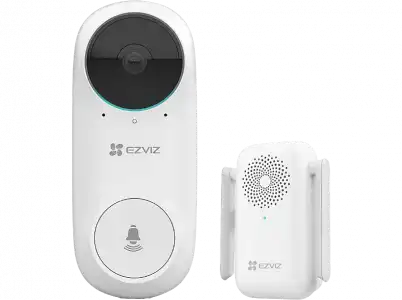 Videoportero - Ezviz DB2C, Batería recargable, FHD, Detección de movimiento, Visión nocturna,MicroSD, Blanco