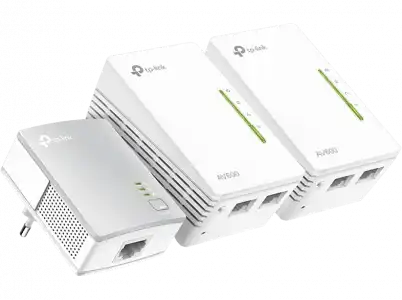 Adaptador PLC - TP-Link TL-WPA4220 TKIT, Pack de 3 unidades, WiFi 300 mbps, 2 Ethernet 10/100Mbps, Blanco