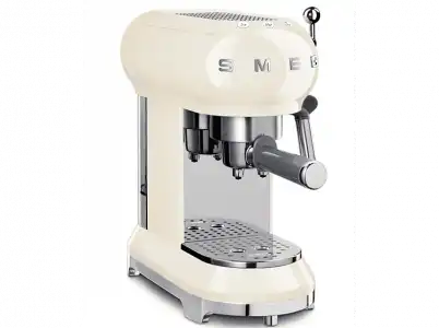 Cafetera express - Smeg ECF01CREU, 1350 W, 15 bar, 1 l, 1-2 cafés, Indicador descalcificación, Crema