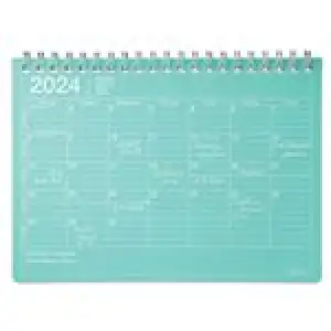 Cuaderno con calendario 2024 Mark's grande para anotar mes visto verde