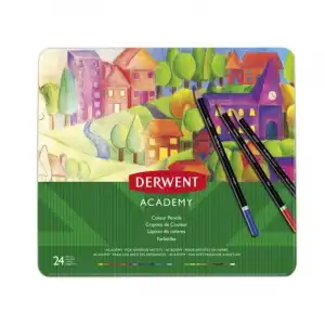 Derwent Academy Caja Metálica de 24 Lápices