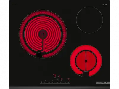 Encimera - Bosch PKK631FP8E, Eléctrica, Vitrocerámica, 3 zonas, Negro
