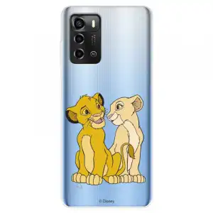Funda Para Zte Blade A72 Oficial De Disney Simba Y Nala Silueta - El Rey León