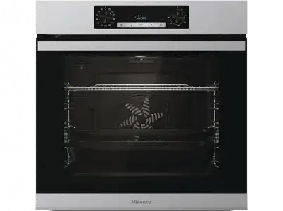 Horno - Hisense BSA65226PX, Multifunción, Pirolítico, 77 l, 59.50 cm, Integrable, Acero inoxidable Gris