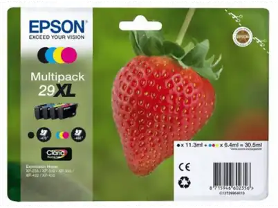 Pack Cartucho de tinta - Epson C13T29964022 Fresa, 29 cartuchos XL, CMYK