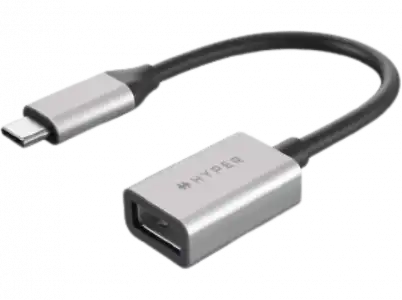 Adaptador USB - Hyper Drive, USB-C a USB-A, 10 Gbit/s, Plata