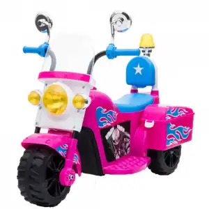 Ataa Cars Moto Eléctrica de Policía Mini Rosa