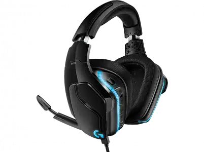 Auriculares gaming - Logitech G635, Lightsync RGB, Sonido envolvente 7.1, DTS Headphone:X 2.0, PC, PS4, Xbox, Nintendo Switch, Negro y azul