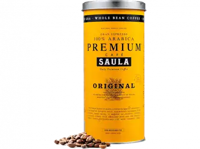 Café en grano - Saula Premium Original, Arábica, Intenso, 500 g