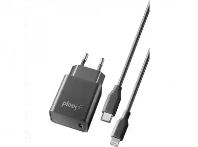 Cargador - Cellular Line PLTCKITC2LPD18WK, USB-C, Lightning, Para Apple iPhone, 18W, Negro