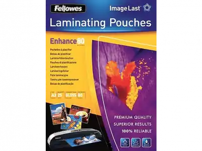 Pack fundas plastificar - Fellowes 5396403, 25 fundas, Para A3, Transparente