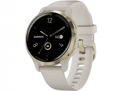 Smartwatch - Garmin Venu 2S, 1.1", AMOLED, 10 días, Para Android & iOS, Pulsioxímetro, 5 ATM, GPS, Oro