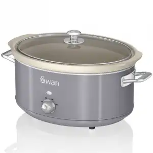 Swan Retro SF17031GRNEU Olla de Cocción Lenta 6.5L Gris