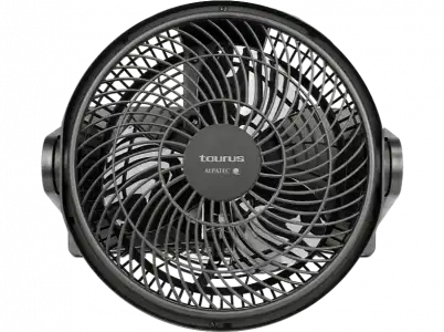 Ventilador de sobremesa - Taurus Ice Brise Mini, 25 cm diámetro, 2 velocidades, 3 aspas, inclinable, apto para colgar en pared, silencioso, Negro