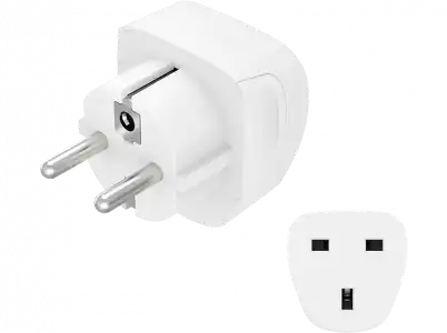 Adaptador enchufe - Hama 223459, Tipo G, 3 pines, Compatible Inglaterra, Commonwealth y Reino Unido, Blanco